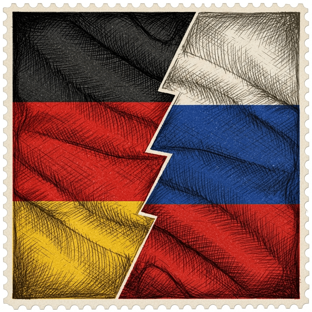 bandeira Rússia e Alemanha divididas